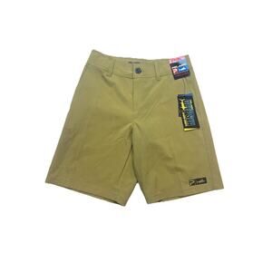 Pelagic Deep Sea Hybrid Shorts Youth 27 Khaki Fishing Performance NWT